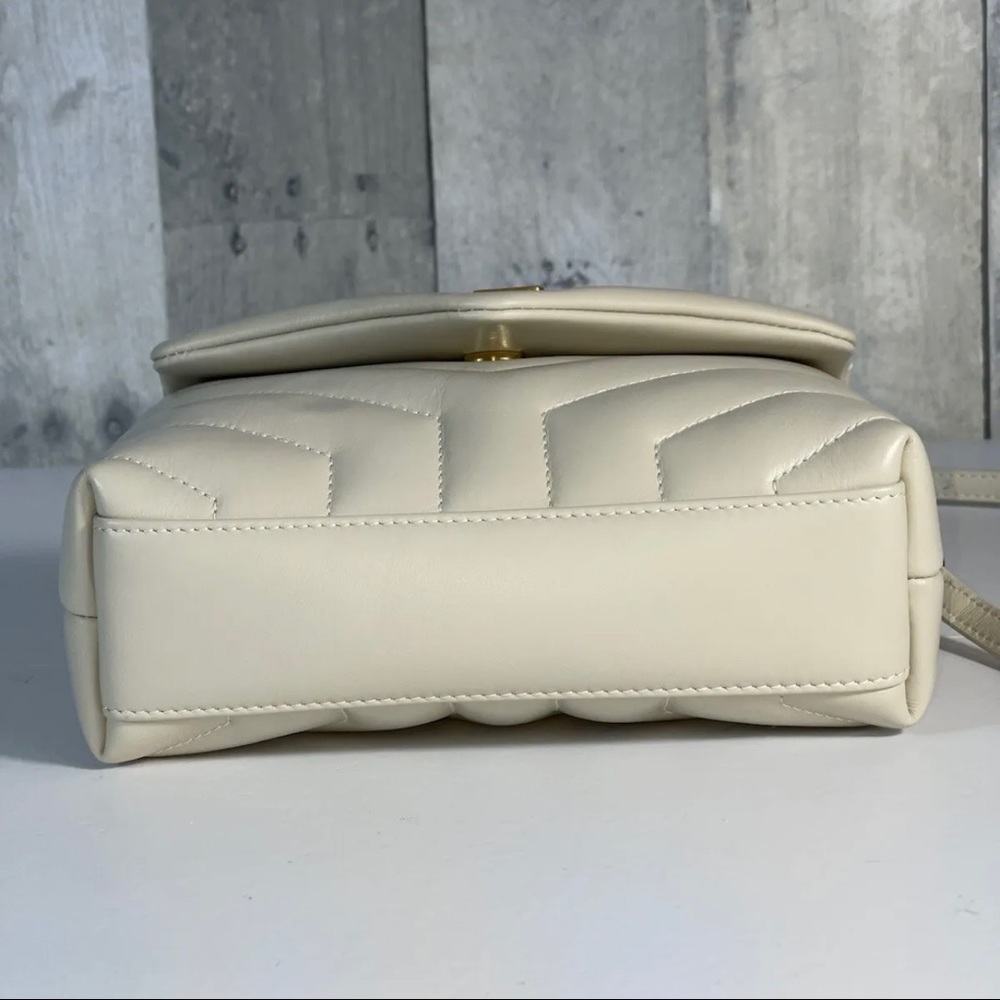 SAINT LAURENT YSL Toy Loulou Matelassé Leather Crossbody Bag - Crema Soft $1850 - Picture 6 of 12